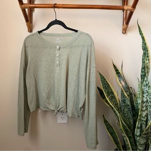 Aerie Tie Front Tee